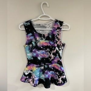 Galaxy peplum shirt